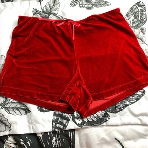 Red velvet shorts